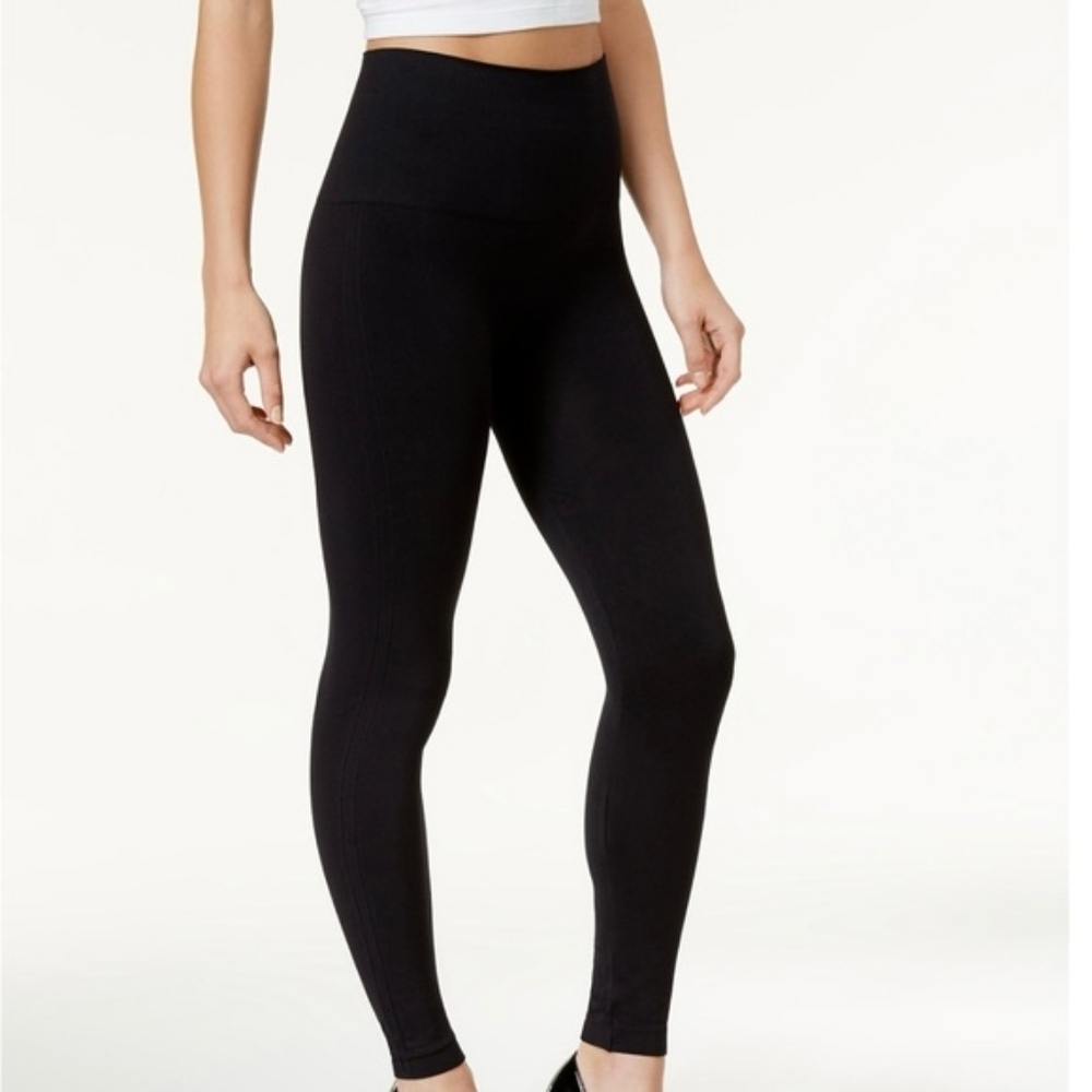 Spanx Solid Black Stretch Pull On Compression Shapewear Leggings